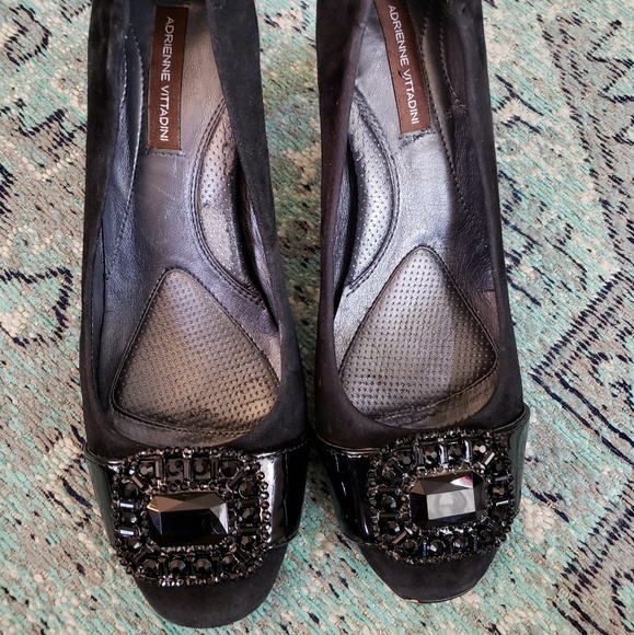 Adrienne Vittadini Suede|Patent Leather Heels - Picture 3 of 6